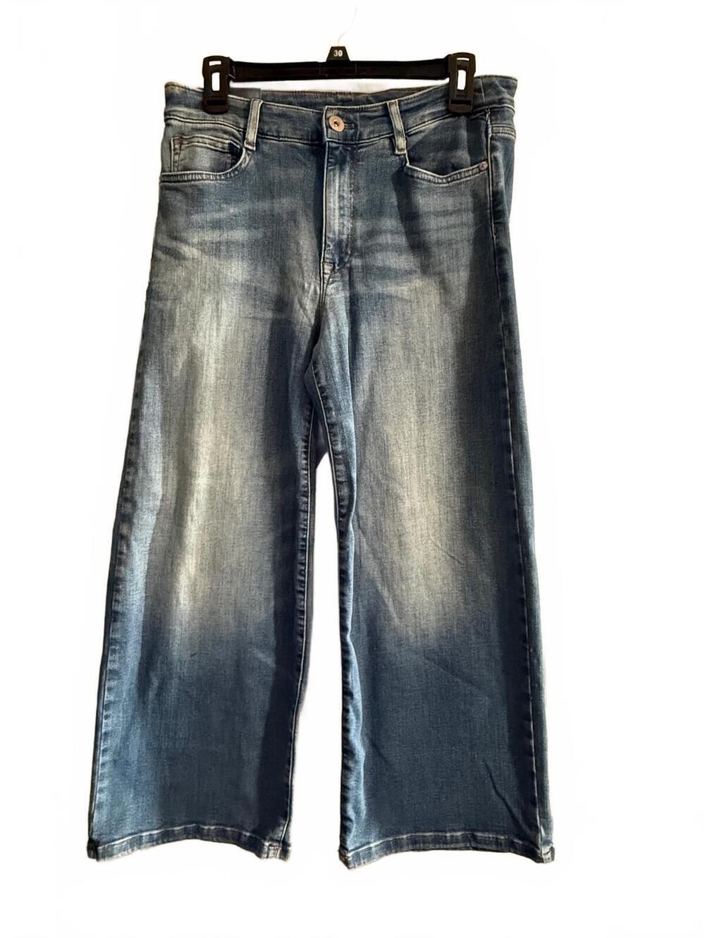 J.Jill 10P Full Leg Crop Wide Leg Jeans High Rise Portofino Wash